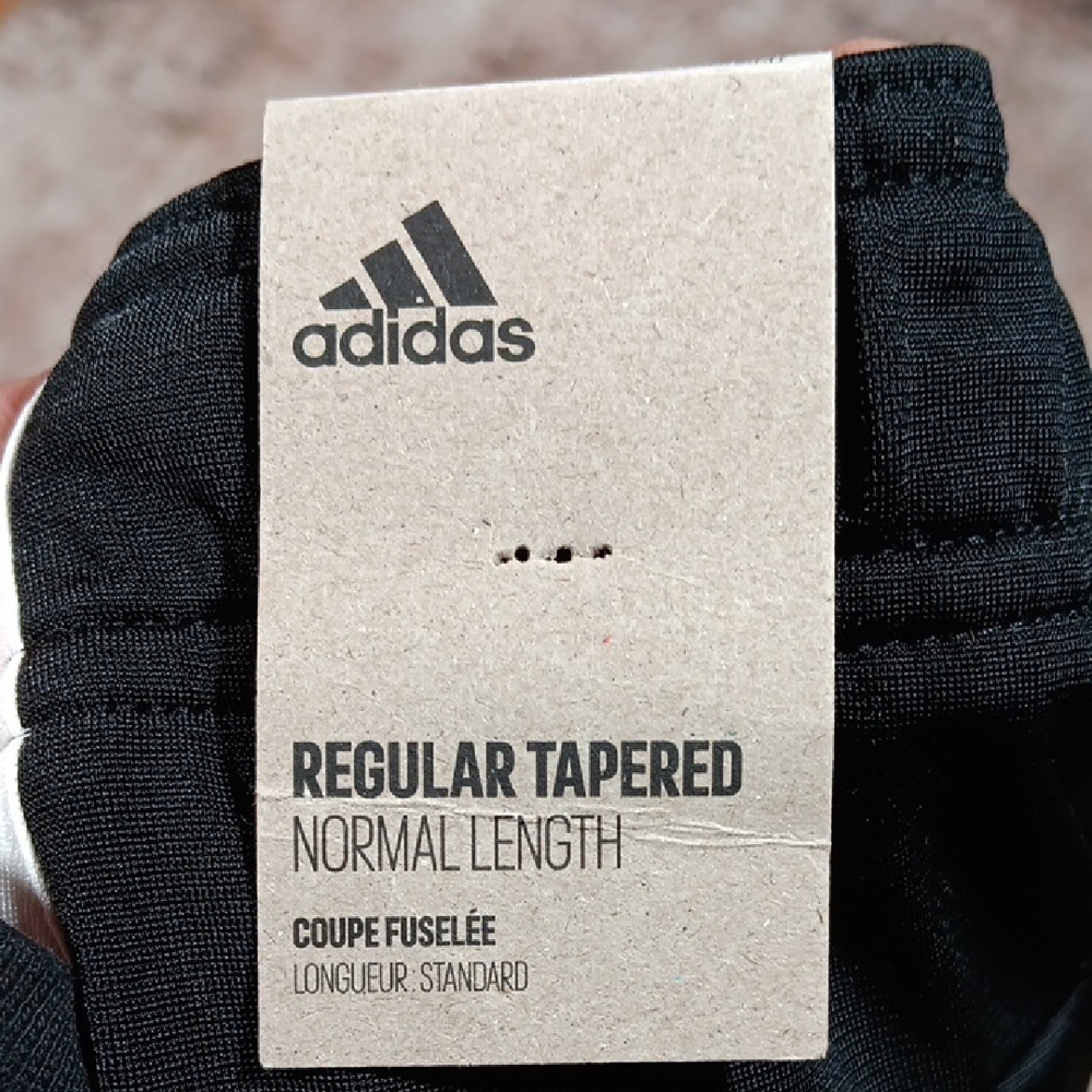 New Adidas Black 3 Stripe Jogger Athletic Pants Mens Medium - Picture 7 of 9